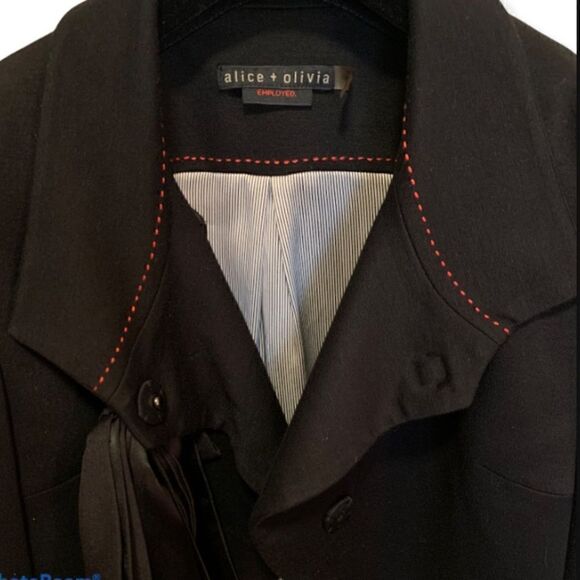 ❤️SOLD❤️Alice+Olivia Silk Bow Embellished Cropped Jacket - Picture 9 of 11